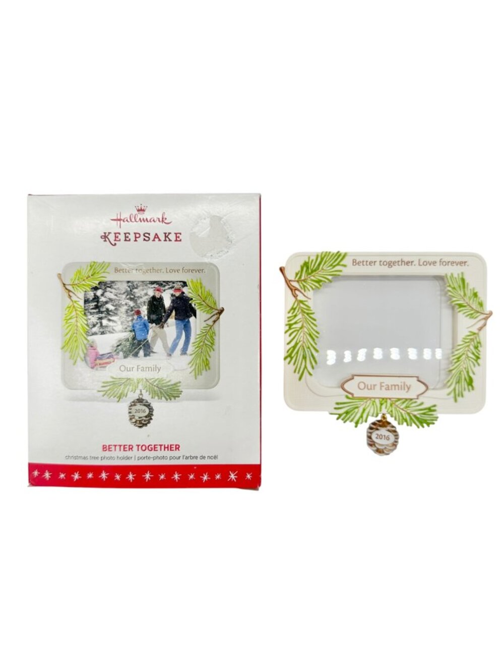 Hallmark Keepsake 2016 Better Together Our Family Christmas Photo Hold Ornament